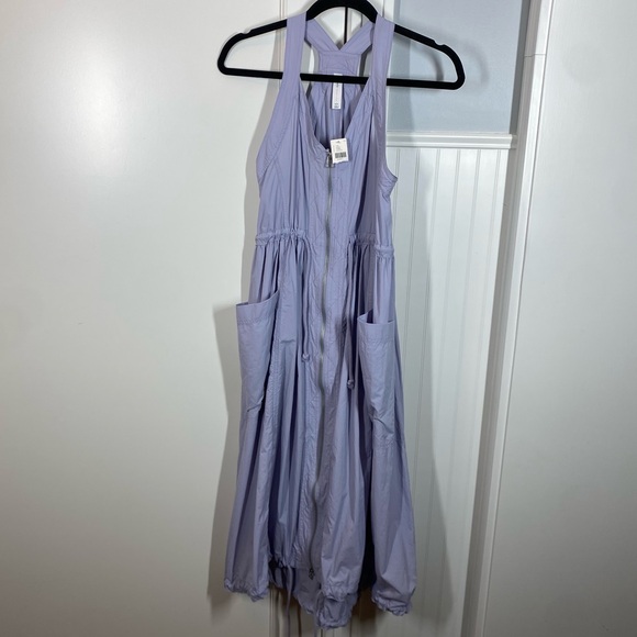 NWT Daily Practice Anthropologie Free Fall Utility Dress in lilac parachute zip - Picture 2 of 10